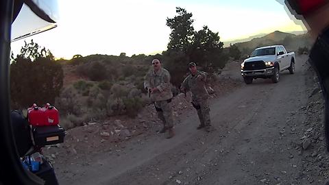 Motorcyclists Are Forced To Put Hands Up When Two Men Hold Them At Gunpoint