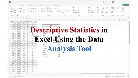 Excel Tutorial: How to Perform Descriptive Statistics in Microsoft Excel