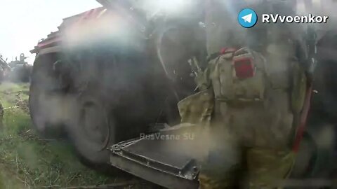 Russian Forces With The Support Of A BTR-82A Fight Against The Vushniks Who Attempted To Ambush