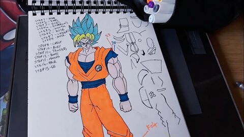 How To Draw Goku (SSJ Blue) Step by Step Easy
