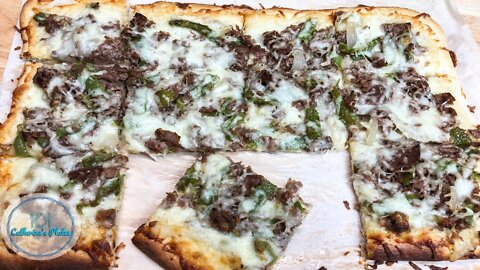 PHILLY CHEESE STEAK PIZZA WITH AN EASY WHITE SAUCE | COOK WITH ME