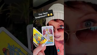 Tiny Tarot: Suspicious? 🤔 #lowkeymagickal #tinytarot #tarot #abundance #dailytarot #relax #fun