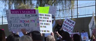 Women in Las Vegas march for women's rights