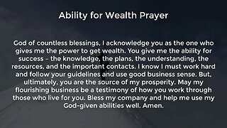 Ability for Wealth Prayer (Prayer for Success and Prosperity in Business)