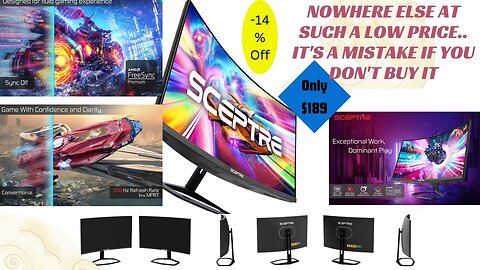 Sceptre 27-inch Curved Gaming Monitor up to 240Hz DisplayPort HDMI 1ms 99% sRGB Build-in Speakers