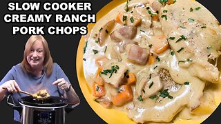 Slow Cooker CREAMY RANCH PORK CHOPS & Potatoes in the Crockpot