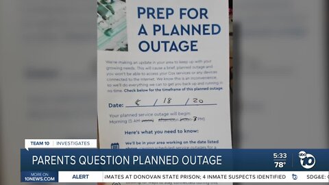Parents question planned internet outage in South Bay