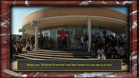 Rede von "Andrea Drescher" auf der Demo in Linz am 4.9.2021