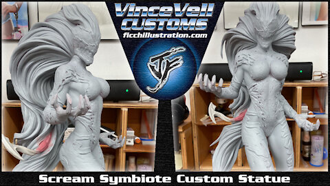 Scream Symbiot Custom Statue from Sideshow Black Widow