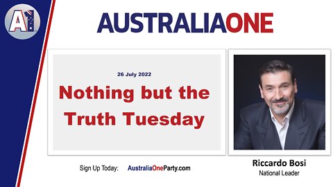 AustraliaOne Party - Nothing but the Truth Tuesday - Toowoomba