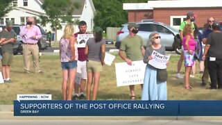 Supporters of the post office rallying