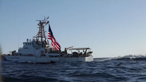 Coast Guard patrol boat USCGC Adak (WPB 1333) conducts training in the Strait of Hormuz