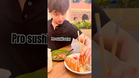 Pro sushi eater 😂 #youtubeshorts #ytshorts #food #shorts