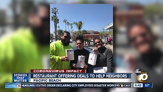 Pacific Beach restaurant offering deals to help neighbors