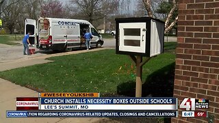 Church installs necessity boxes outside schools
