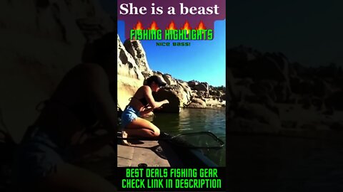 Nice Bass! Girls Fishing #Shorts #BassFishing, #DeepSeaFishing, #SaltWaterFishing #Fish #Fishing