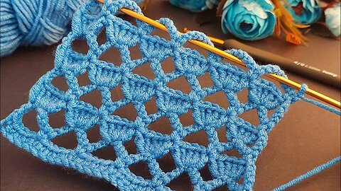 💥How to crochet lace mesh stitch