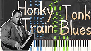 Meade Lux Lewis - Honky Tonk Train Blues 1937 (Boogie Woogie Piano Synthesia) [@BlueBlackJazz]