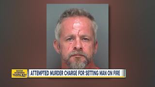 Florida man sets fire to another homeless man