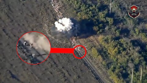 Moment Russian Soldiers ran away as the Grad-1 MLRS was blown up by Ukrainian forces