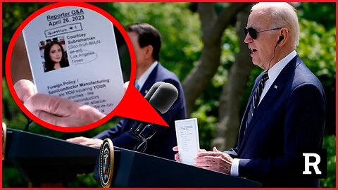 Biden CAUGHT red handed with a reporter cheat sheet, getting questions ahead of time | Redacted News