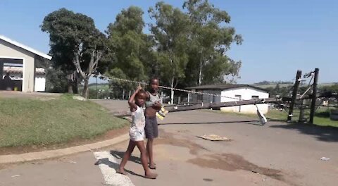SOUTH AFRICA - KwaZulu-Natal - Fallen power pole (Video) (4K7)