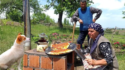 Building our First Brick Cooking Stove and Making Calzone Pizza