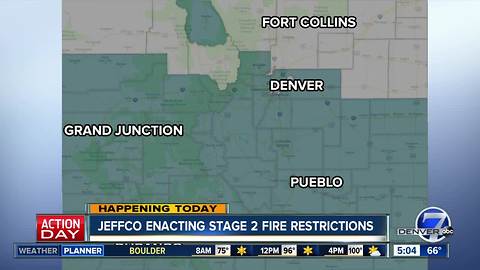 Jeffco enacting Stage 2 fire restrictions