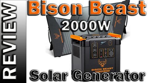 Bison Beast Explorer 2000W Solar Generator 2220Wh Portable Power Station 2X 120W Solar Panels