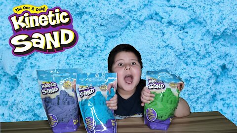 Kids Kinetic Sand Blue, Green, Purple Full Unboxing & Review