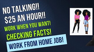No Talking! $25 An Hour! Work From Home Job Checking Facts! No Degree Work From Home Job #remotework