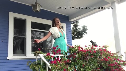 North Park soprano opera singer performs from porch