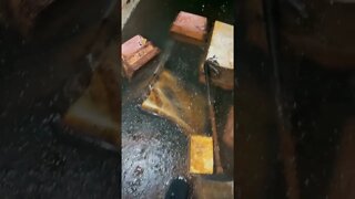 Walking on a flooded basement in an abandoned hospital