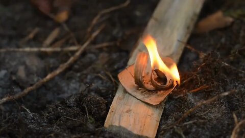 6 days solo bushcraft - canvas lavvu, bow drill, spoon carving, Finnish axe @ 19