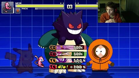 Pokemon Characters (Pikachu, Gengar, Snorlax, And Mew) VS Kenny In An Epic Battle In MUGEN