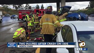 Two injured after I-805 crash