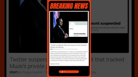 Breaking News | Elon Musk's Private Jet Adventures: Twitter Suspension Revealed! | #shorts #news