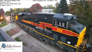 EB Manifest with NS 5249 High hood at Grinnell, IA on October 7, 2022