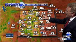 Some near-record highs in Denver on Saturday, with thunderstorms by Memorial Day