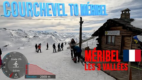 [4K] Skiing Courchevel to Méribel via Niverolle and Aigle (Reds), Les3Vallées France, GoPro HERO11