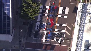 'Back the Blue' mural painted outside Tampa police headquarters vandalized