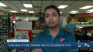 Chelsea store owner helps celebrate July 4th