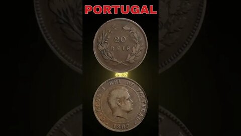 Portugal 20 reis 1892.#shorts #coinnotesz