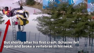 Olympian Snowboarder Breaks His Neck In Scary Fall