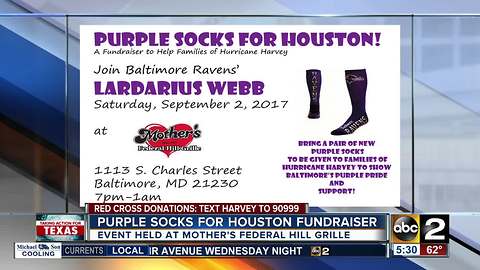 Purple Socks For Houston Fundraiser with Raven's player Lardarius Webb