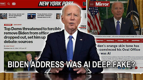 BIDEN'S ADDRESS TO AMERICA ABOUT HIM DROPPING OUT WAS AN AI DEEPFAKE?