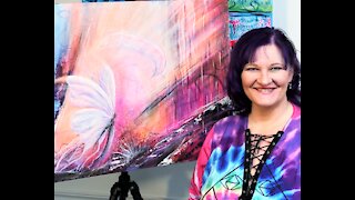 Expressive abstract butterfly acrylic painting -creation video