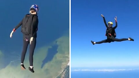 World champion sky-dancer shows off her epic moves