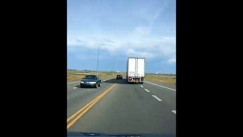 Semi Truck merges without looking #shorts