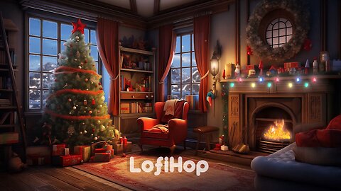 Christmas lofi Chill🎄cozy beats to get festive ☃️ Winter Night with fireplace ❄ Winter Lofi 2023 ❄